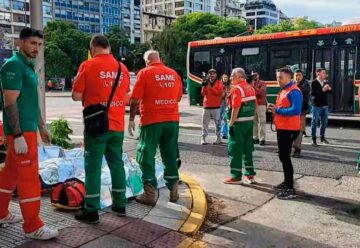 Brutal choque entre dos colectivos en la 9 de julio