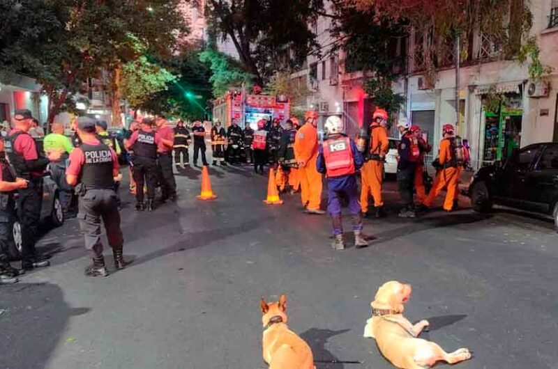 Una explosión causó un derrumbe en un edificio de departamentos